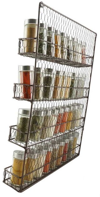 K-Cliffs 4 Tier Metal Spice Rack Wall Mount, Organizer Pantry Cabinet ...