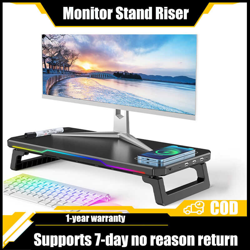 Foldable Monitor Riser, Computer Storage Drawer, Tablet Phone Stand ...