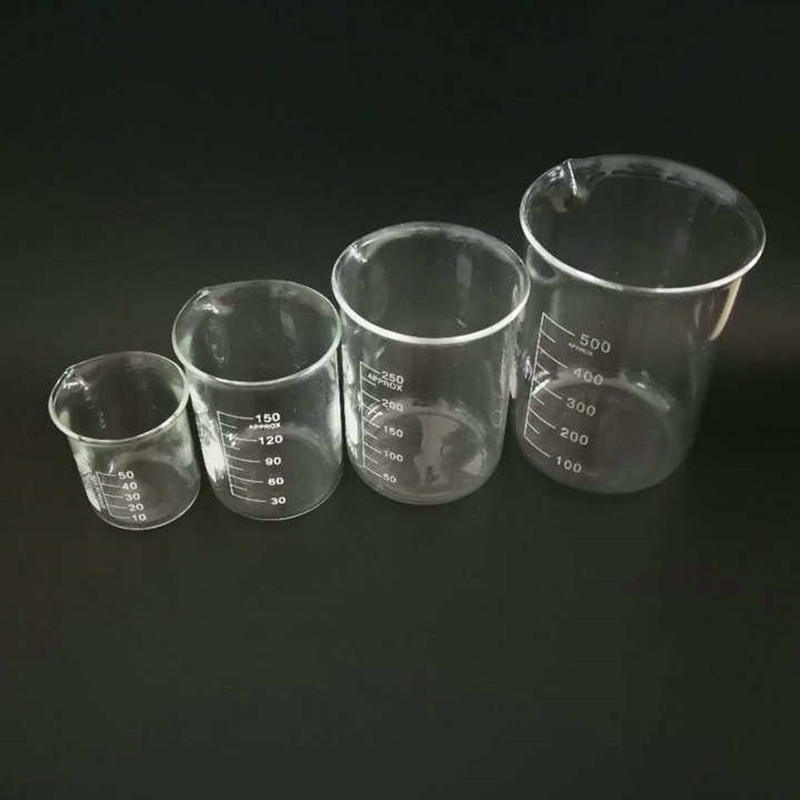 4pcs/set 50/150/250/500ml Glass Beaker For Laboratory Tests, Measuring