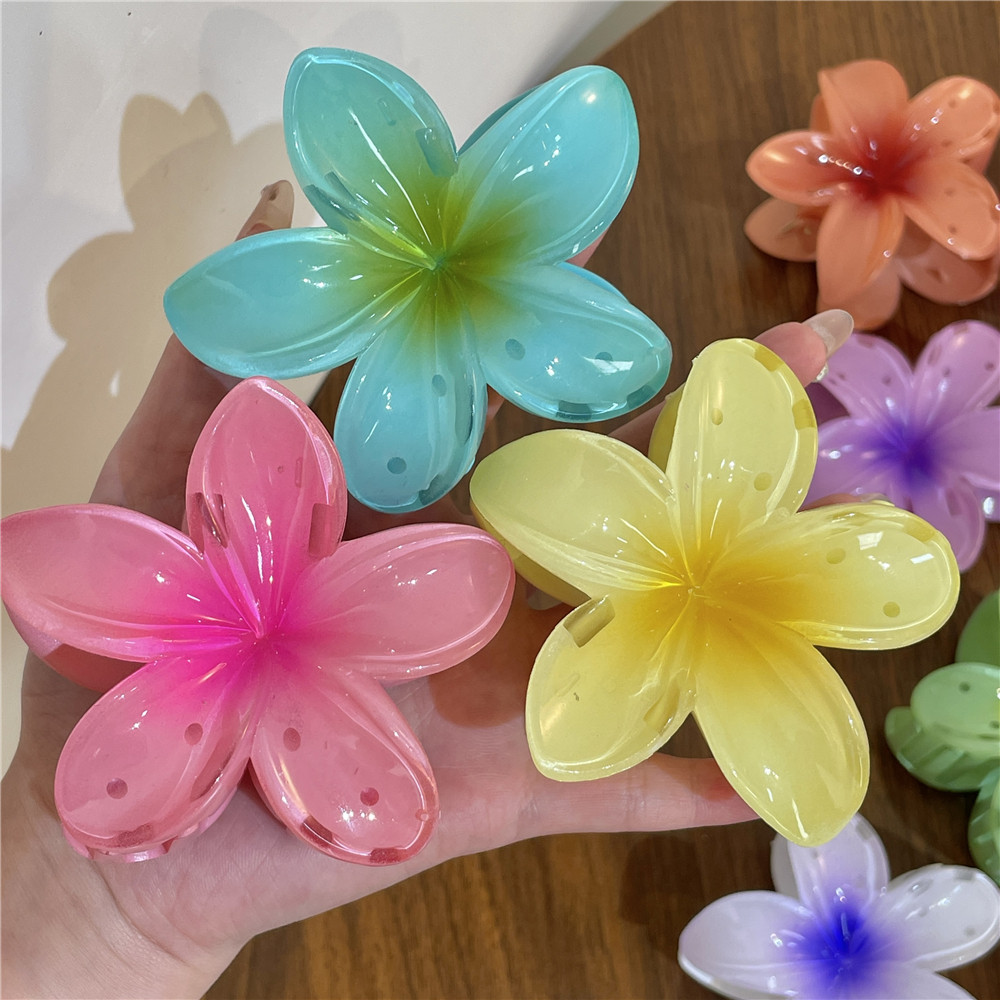 Hawaiian Style Colorful Flower Hair Clips Cute Shark Clip Headwear Hair