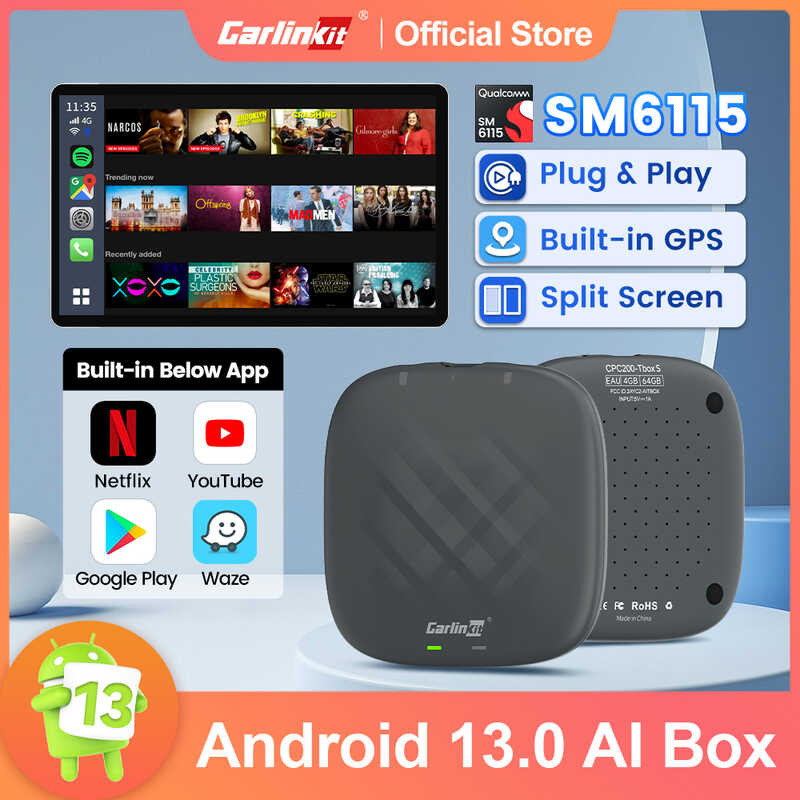 Carkit Carplay Mini Ai TV Box Andoroid 13 Wireless Carplay Android Auto ...