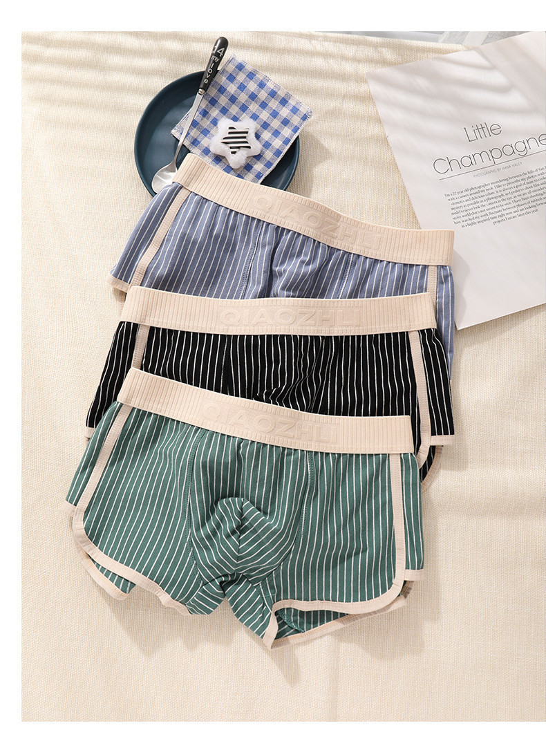 KINGDAFA Striped Cotton Boxer Brief for Man Fashion Boxer Shorts for ...