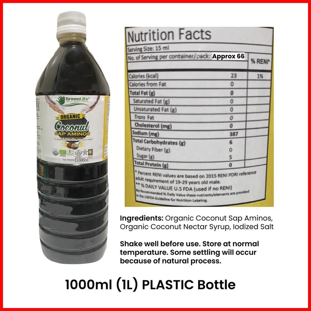ஐ ۞ GREENLIFE Coconut Coco Aminos (Soy Sauce/Toyo Substitute) for Keto