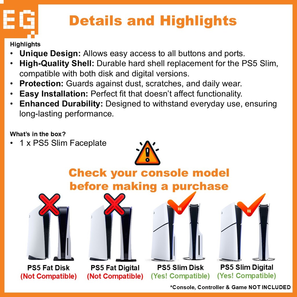 PS5 Slim Faceplate Disk Version & Digital Version Cover for PlayStation ...