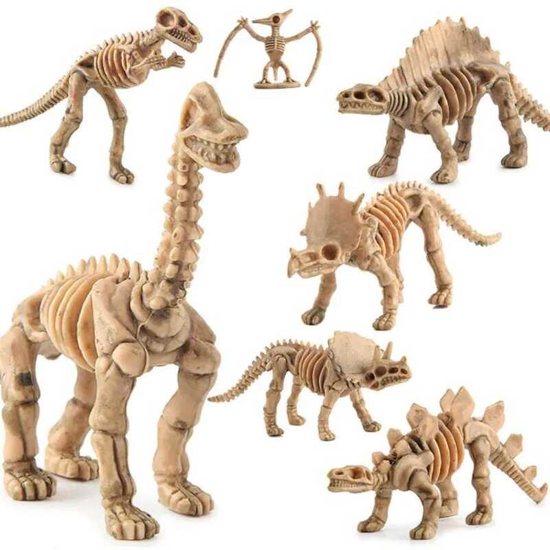 12Pcs Mini Dinosaur Skeleton Fossils Bones Action Figures Toys Kit ...