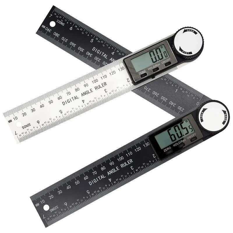 C2 Angle 1 Ruler Plastic Gauge Protractor Wooorking Goniometer Digital ...
