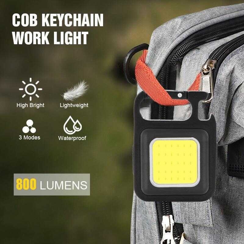 Multifunctional Mini Keychain Light USB Rechargeable Led For Outdoor ...
