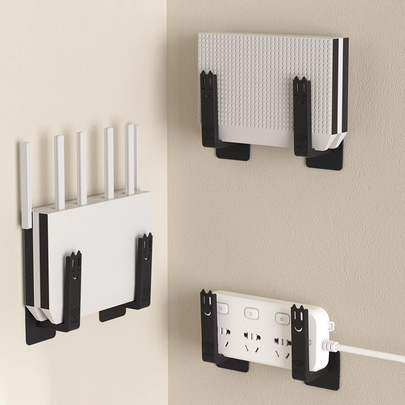 2/4Pcs No-hole Router Placement Rack Versatile Wall-Mounted Router ...