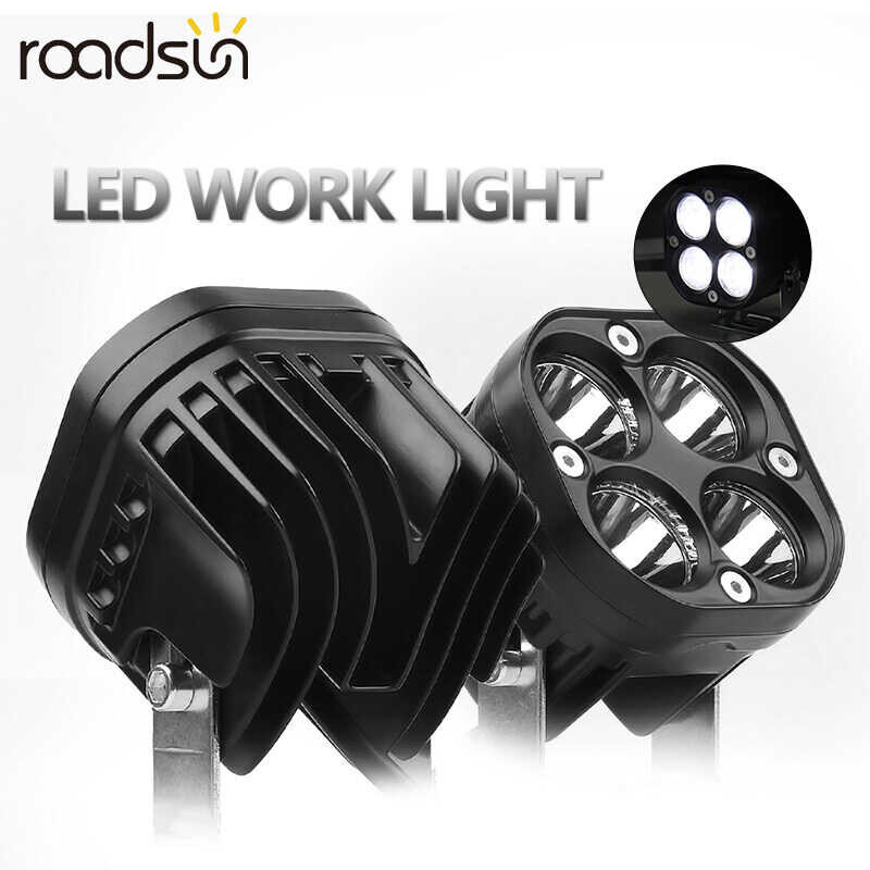 Roadsun 3 Inch Square LED Work Light 150W 6000K White Waterproof Flood ...