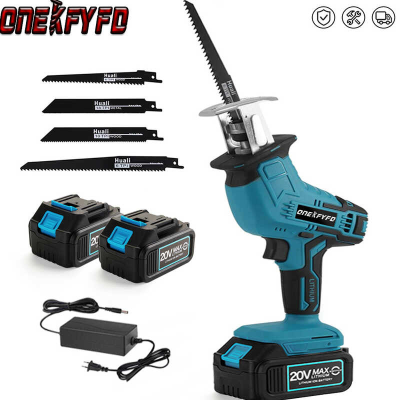 Reciprocating Cordless Electric Saw With 4 Blades Variable Speed Metal