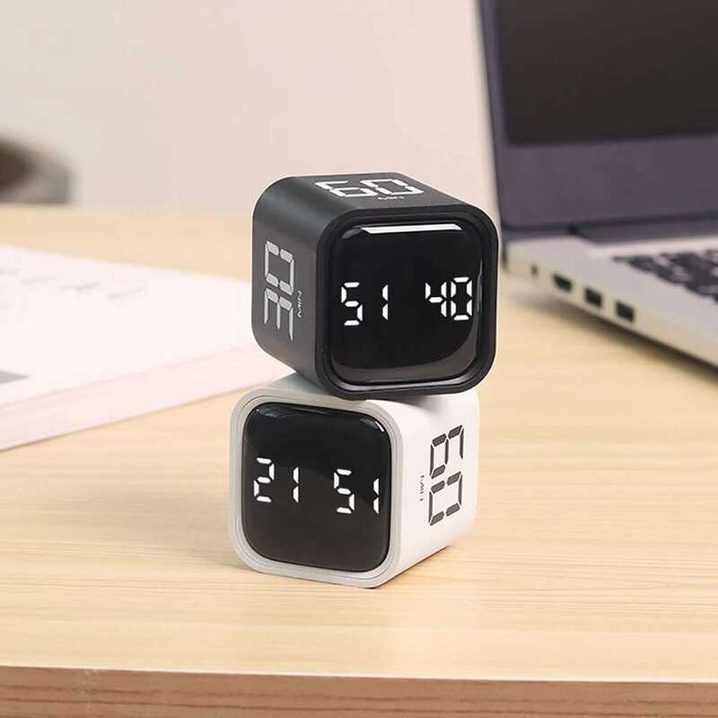 Productivity Cube Timer Gravity Sensor Flipping LED Display 4 Preset ...