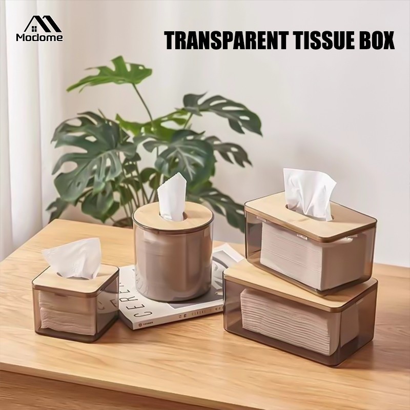 Transparent Tissue Box tissue organizer with Lid Senior Tissue Storage ...