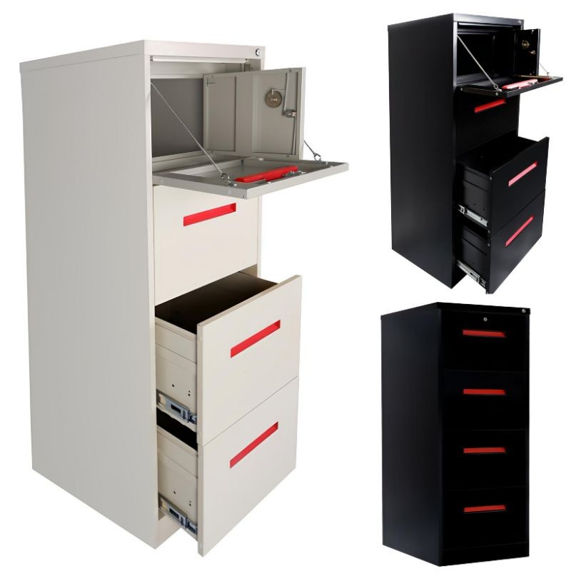 4 Drawer Cabinet with Safe Vault, Document Storage, Steel Locker ...