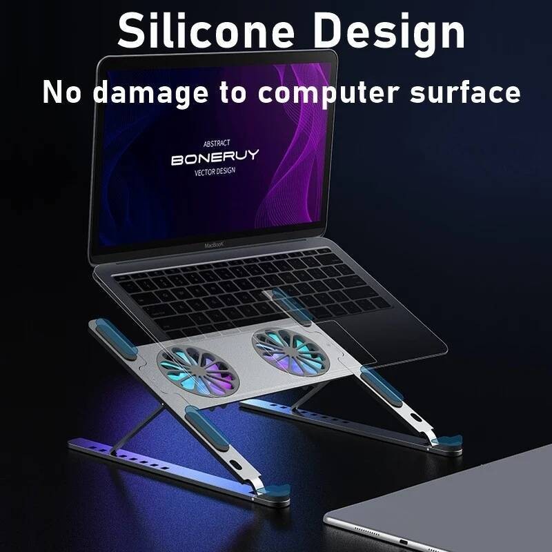 2 with USB Fan Laptop Cooler Stand Pad Cooling for Notebook Heat ...