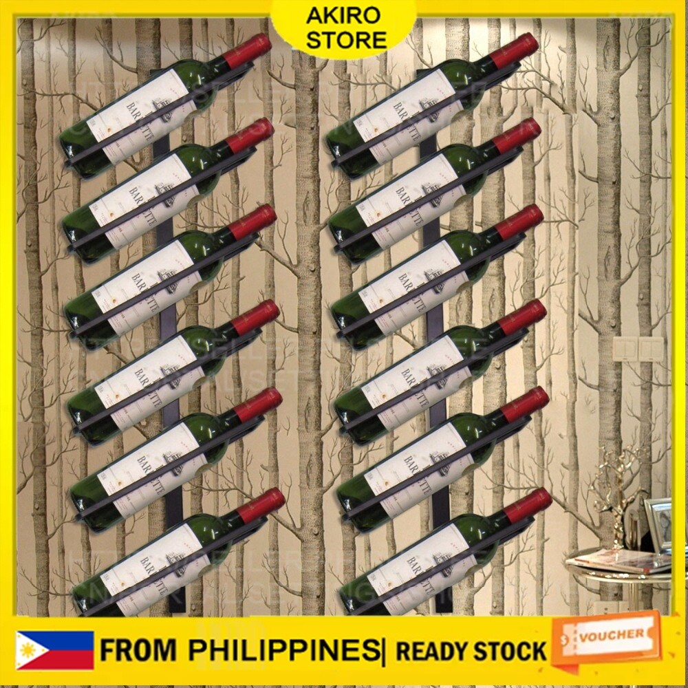Iron Wall Mounted Wine Holder Tilted/Straight Wine Rack Wine Champagne ...