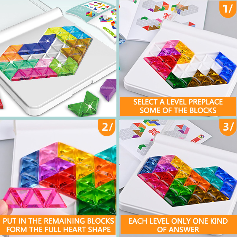 Levels Intellectual Pattern Blocks Set Geometric Shape Puzzle ...