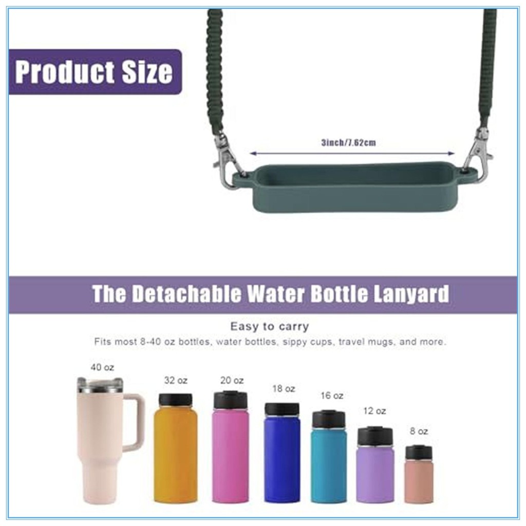 Upscale Silicone Cup Rope Handle Strap Sling For Most of 8~40oz Water ...