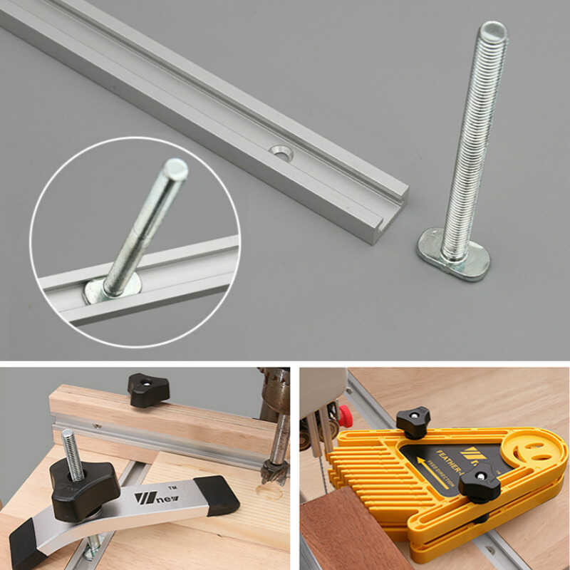 Wood working 19x9.5mm Aluminum T-track T-slot Miter Track Jig T Screw ...