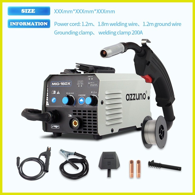⊕ AZZUNO MIG Welding Machine Inverter 220V gasless mig160X arc welding