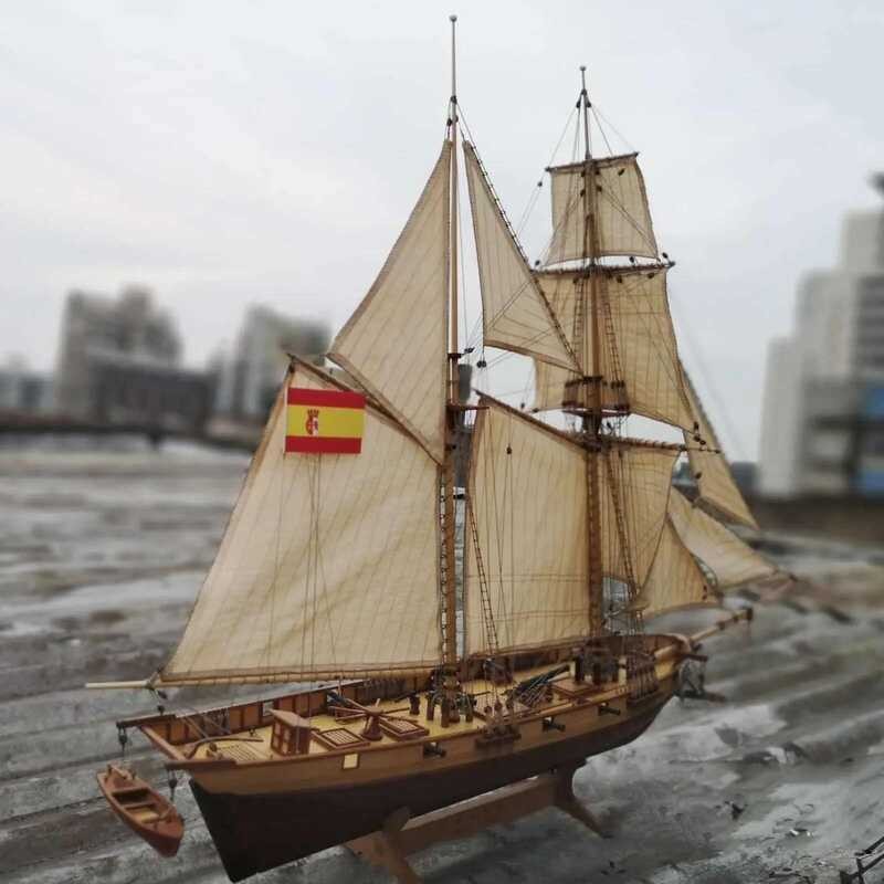 Scale 1:100 Wooden Ship Model Kits Boat Gift For Kids Adults Decor ...