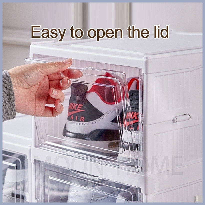 ∇ MOON 3/6/8/9/ Layers Foldable Shoe Box Shoe Rack Organizer Shoe ...