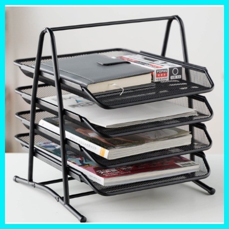 Five layers Wire mesh file tray frame with multiple file holders ransom ...