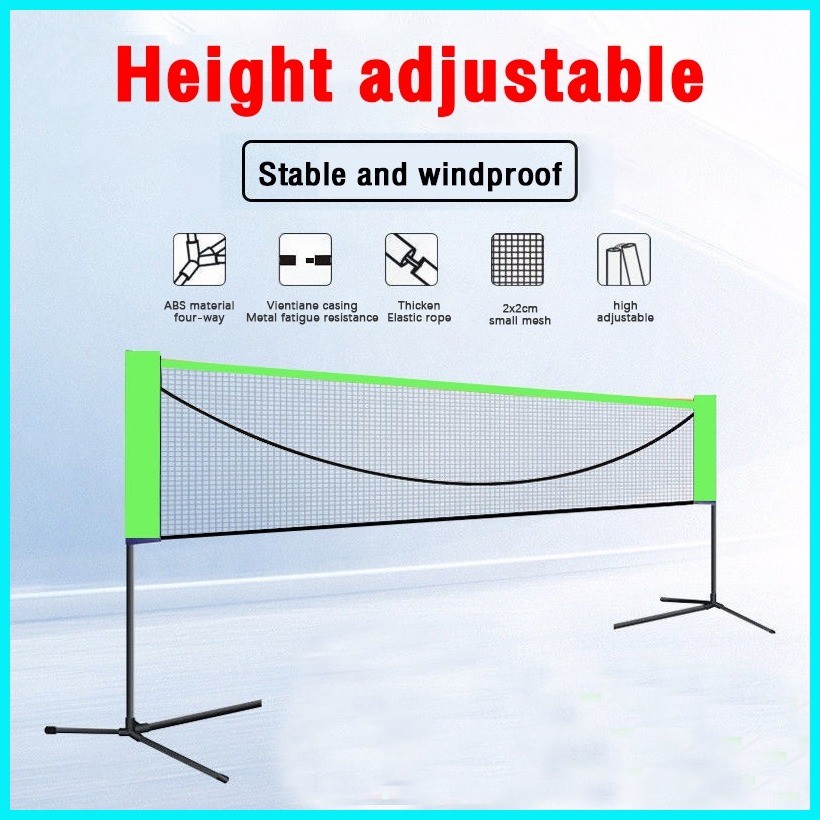 Portable Badminton Net Set With Stand and Carry Bag Folding Volleyball ...