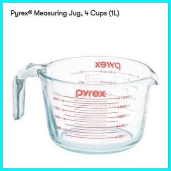 Pyrex Measuring Jug 4 Cups (1L) | Shopee Philippines