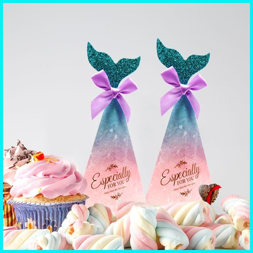 10PCS Mermaid Candy Boxes Mermaid Tail Chocolate Gift Box Favor Baby ...