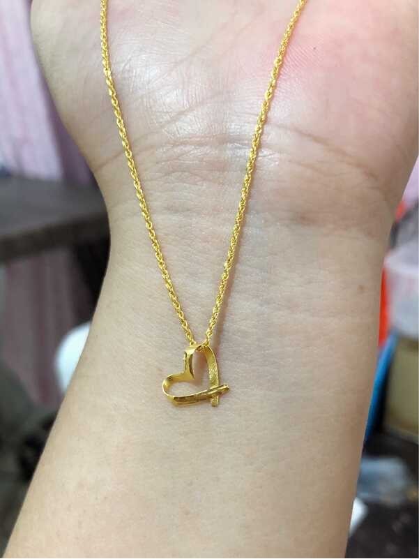 COD PAWNABLE Saudi Gold Rope Chain Kasama Ang MINI Open Heart Pendant