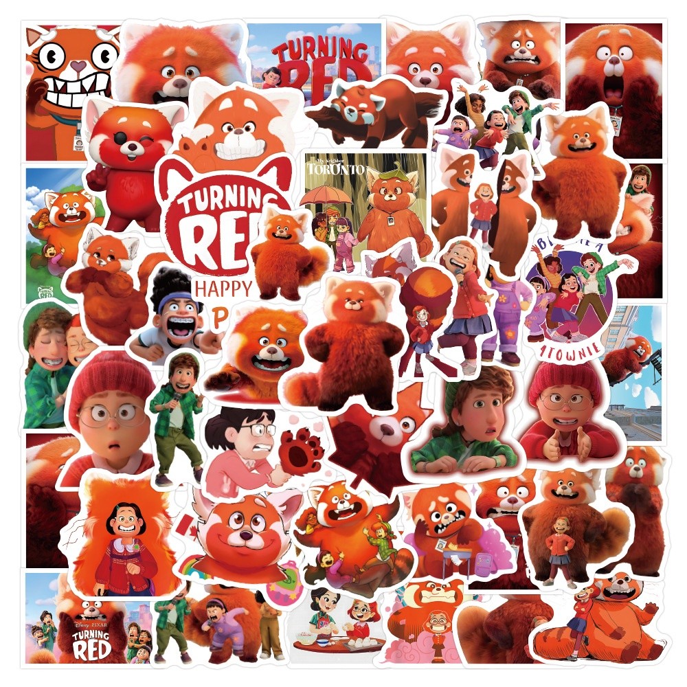 PVC stickers, cartoon movie patterns, red, waterproof, 50 pieces ...