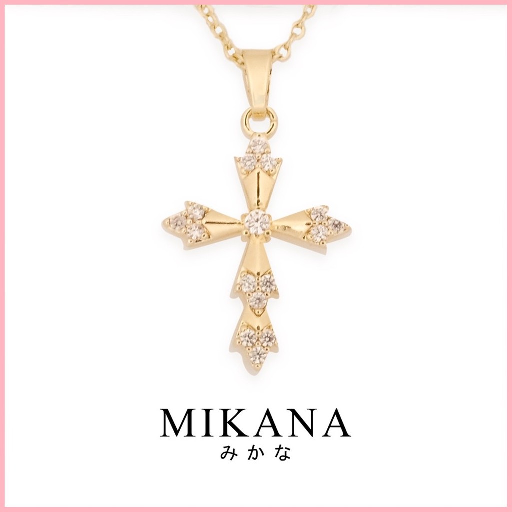Mikana 18k Gold Plated Seinaru Cross Pendant Necklace Accessories