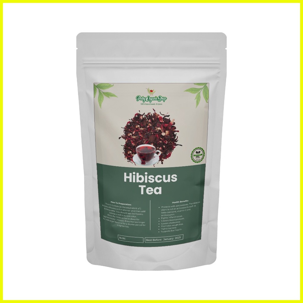 Picky Organic Hibiscus Tea (Loose/Dried Flowers for Brewing) 100g-250g ...