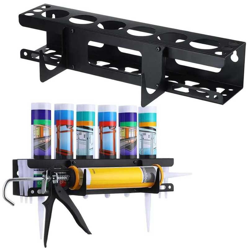 Caulk Tube Holder Metal Grease Tube Rack Wall Mounted Sealant Organizer ...