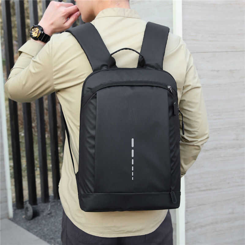 Slim Laptop Bac Men Thin Backpack 15.6 Inch Work Man Bac Business Black ...