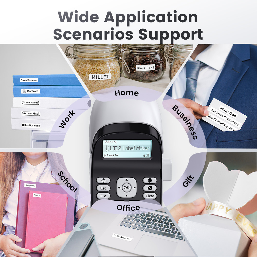 LT12 Label Maker Portable Inkless Label Printer Bluetooth Handheld ...