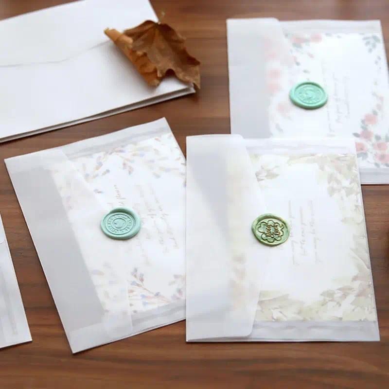 10Pcs Translucent Envelope 4R 5R Seal Stickers Envelope for Wedding ...
