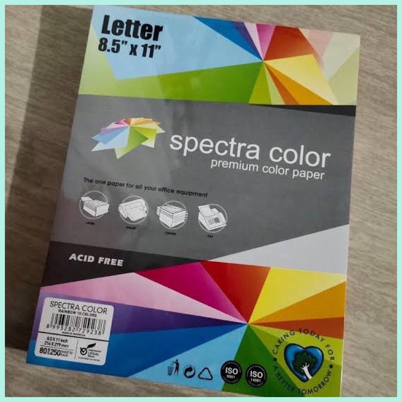 250 Sheets Spectra Color Premium Color Paper Colored Paper 80gsm Short ...