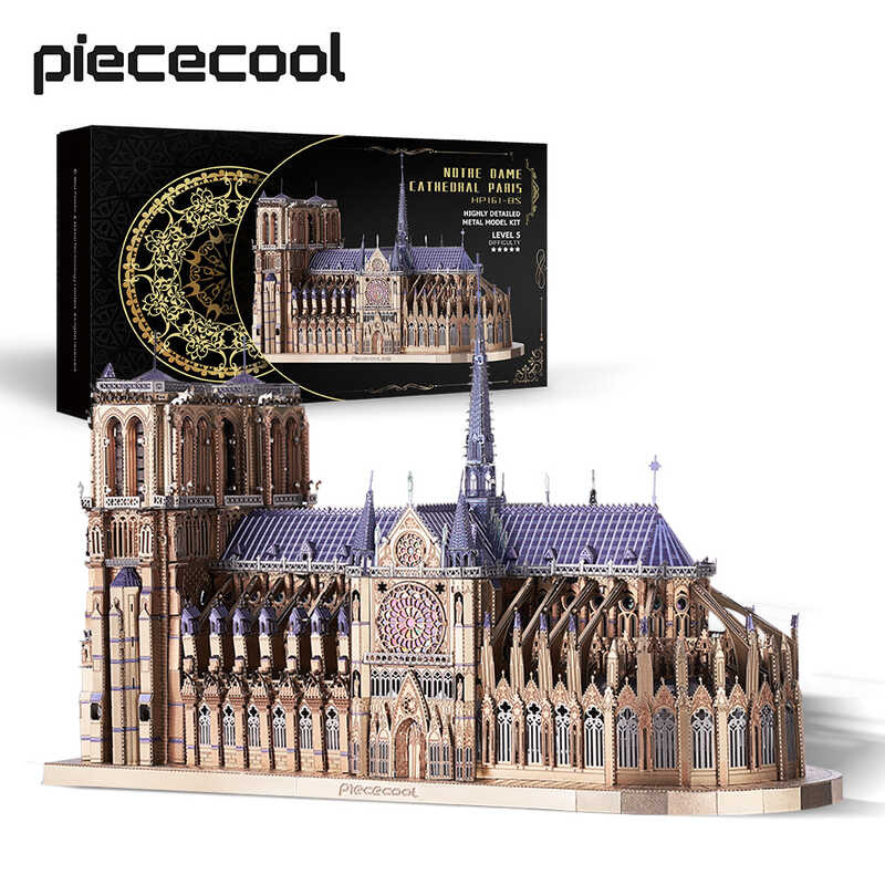 Piececool 3D Puzzles For Adults Notre Dame De P Church Metal Model Kits