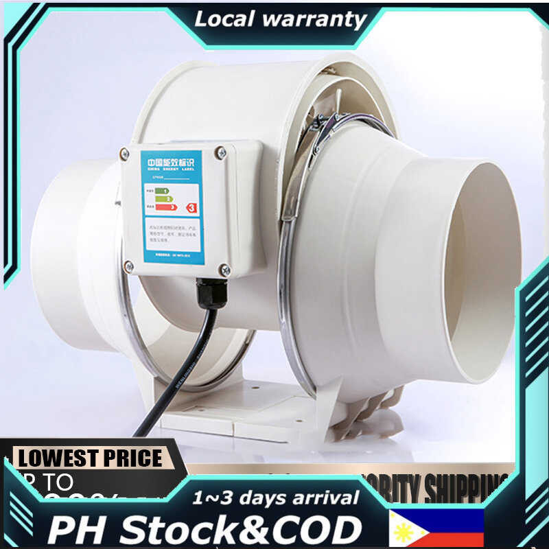 4/6 Inch White Circular 2600 Speed Strong Kitchen Range Hood Bathroom