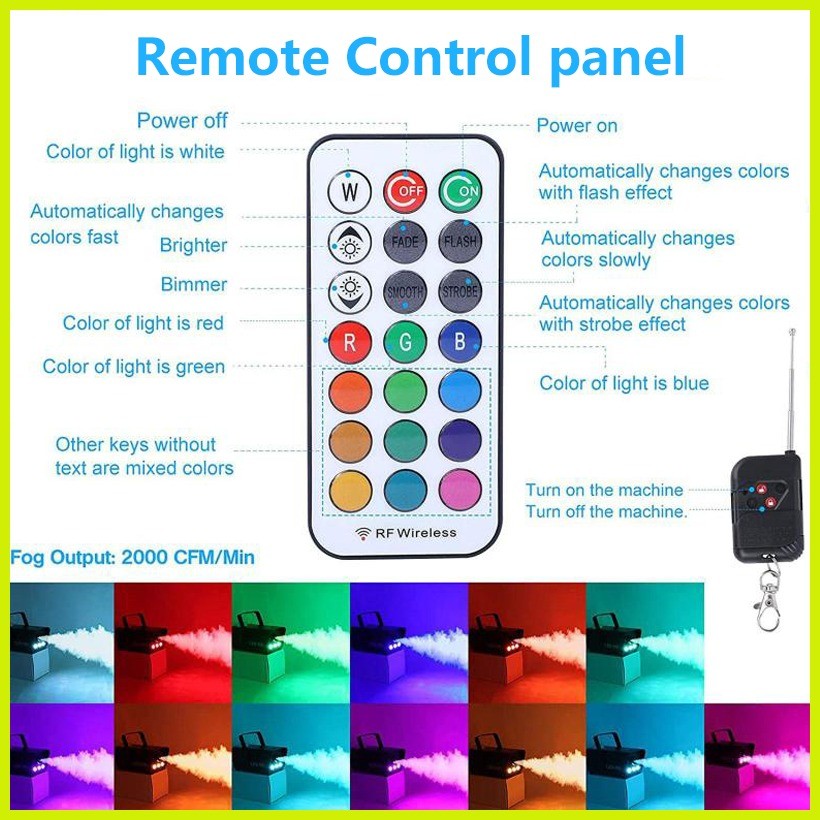 ¤ Fog Machine 700W Wireless Remote Control Stage Smoke Machine LED RGB ...