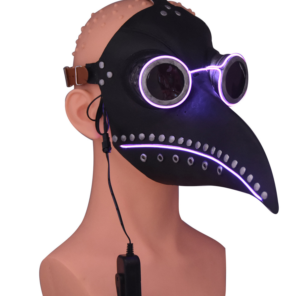 ♀ Funny Medieval Steampunk Plague Doctor Bird Mask Latex Punk Mas Beak ...