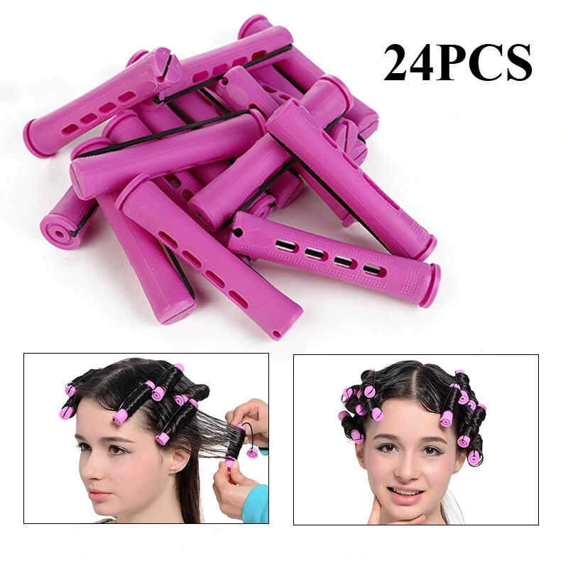 24 Pieces Perm 4 Sizes Of Plastic Cold Wave Perming Rods Curling Irons ...