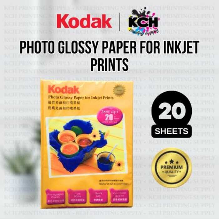 Efdc KODAK PHOTO GLOSSY PAPER A4 Size FOR INKJET PRINTS 20Sheets/Pack