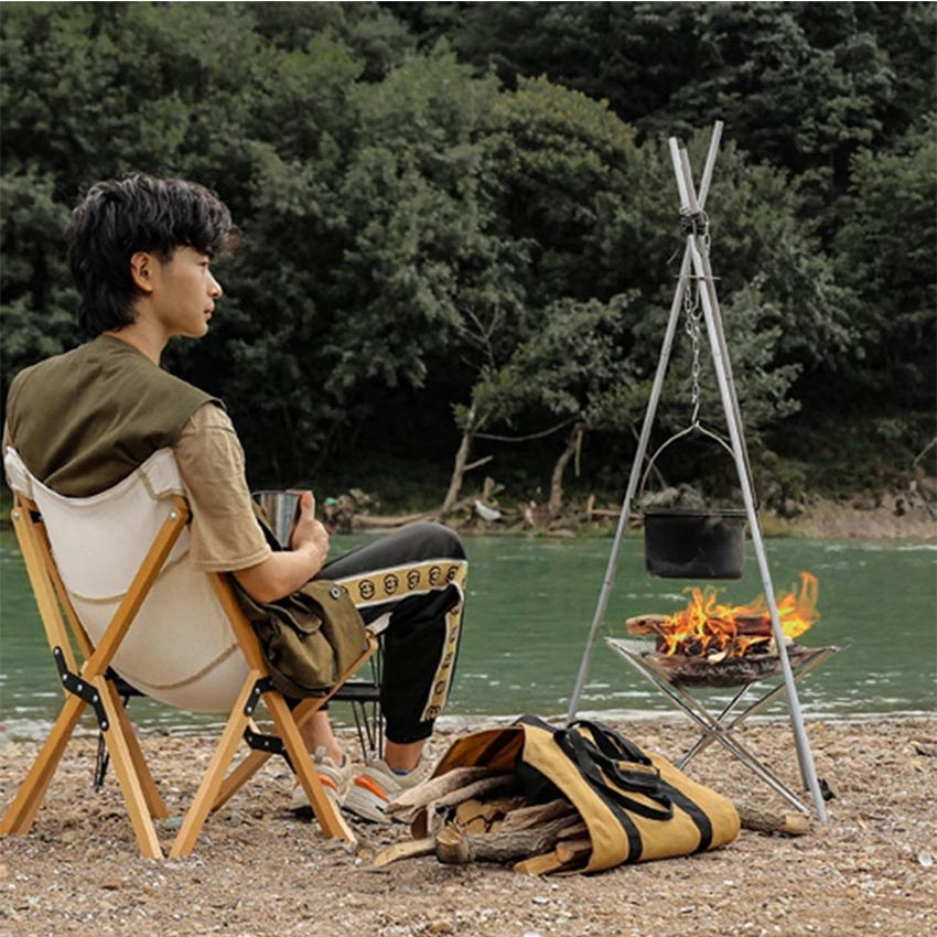 Foldable Campfire Rack Outdoor Camping barbecue grill Camping Bonfire ...
