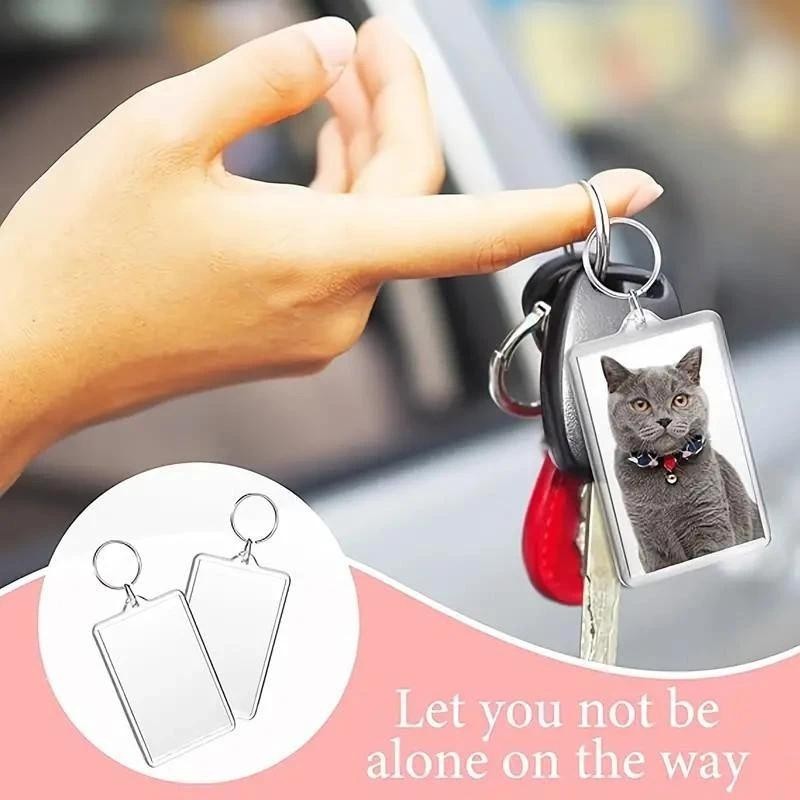 10Pcs Transparent Acrylic Keychain Photo Frame Keychain DIY Photo ...