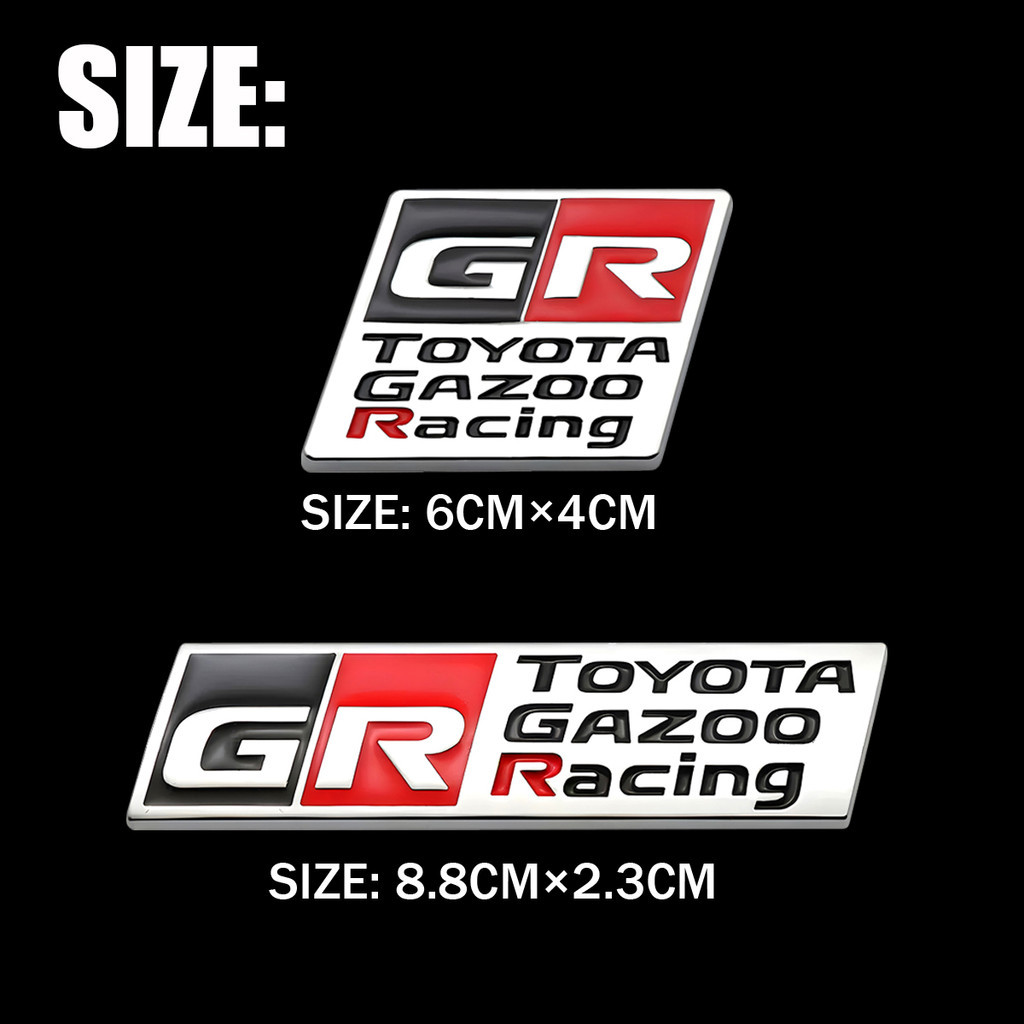 GR Gazoo Racing 3D Metal Logo Car Emblem Badge Accessories Sticker Auto ...