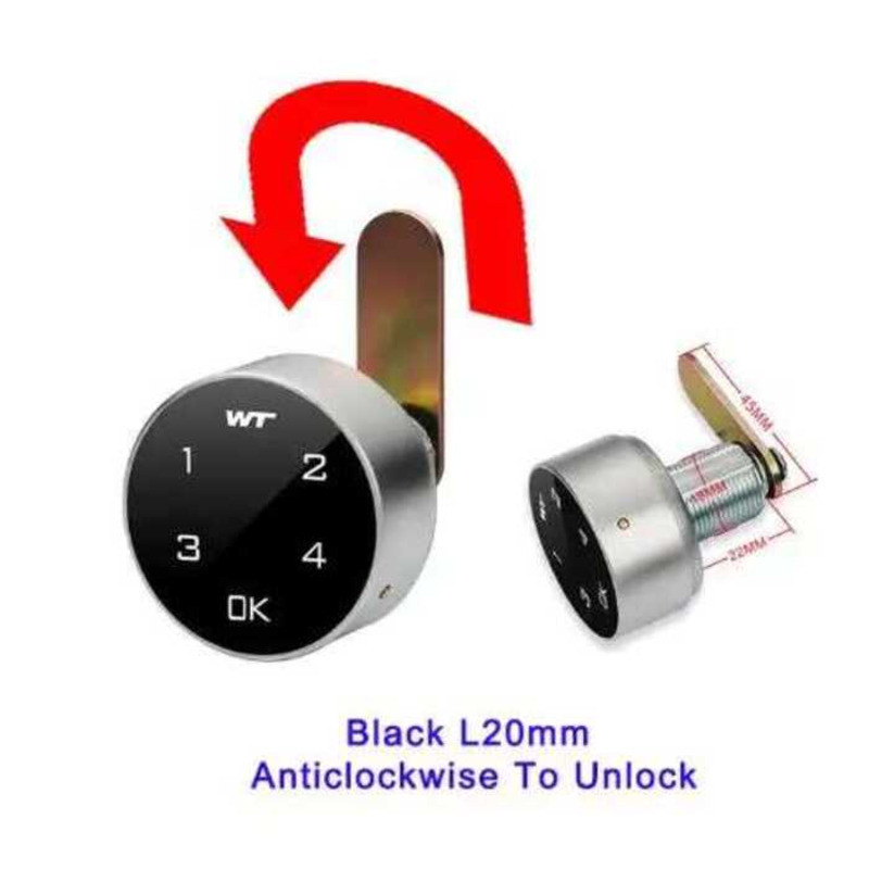 Black/White 4-Digit Electronic Touch Panel Pas Intelligent Drawer Lock ...