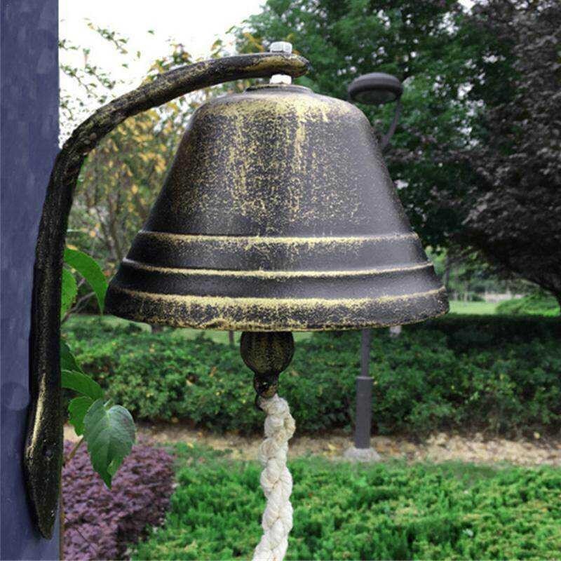 Nordic Style Oversized Vintage Brown Metal Iron Bell Wall Mounted ...