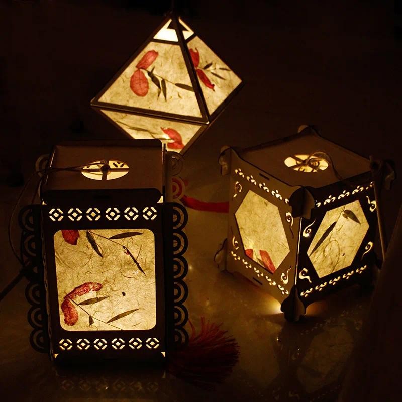 DIY Chinese Retro Style Palace Lantern Portable Blossom Flower Light ...